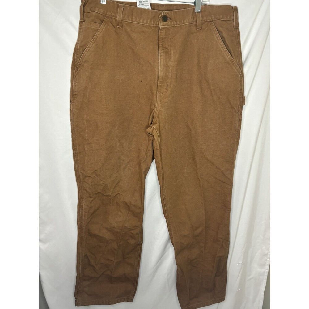 Carhartt Loose Original Fit B11-BRN Brown Duck Canvas Carpenter Jeans/Pant 38x32